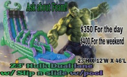 23FT Hulk Dual Lane W/ Slip N Slide W/Pool