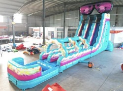 23'Dual Sunglasses Waterslide W/slip n slide connected w/pool