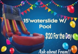 15FT Waterslide W/Pool Wet/Dry
