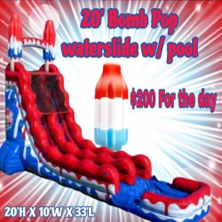 20FT Bomb Pop Waterslide W/pool