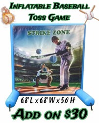 Inflatable Toss Game Choose Banner- Baseball, Christmas, Halloween