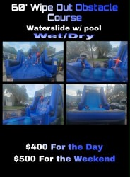 60FT Wipe Out Obstacle Course Wet/Dry