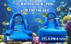 12ft Waterslide w/pool Wet/Dry
