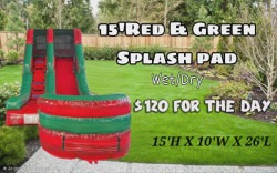 15ft Red & Green Splash Pad Wet/Dry